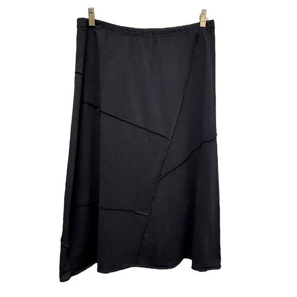 J.JILL Black Skirt XS Black Cotton Knit Casual Midi Pull on Elastic Waist - Picture 1 of 7